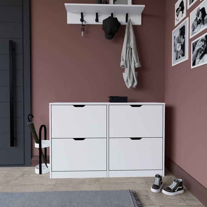 Hanah Home Zapatero 1600-50 Blanco Mate 120.5x79.2x30 cm